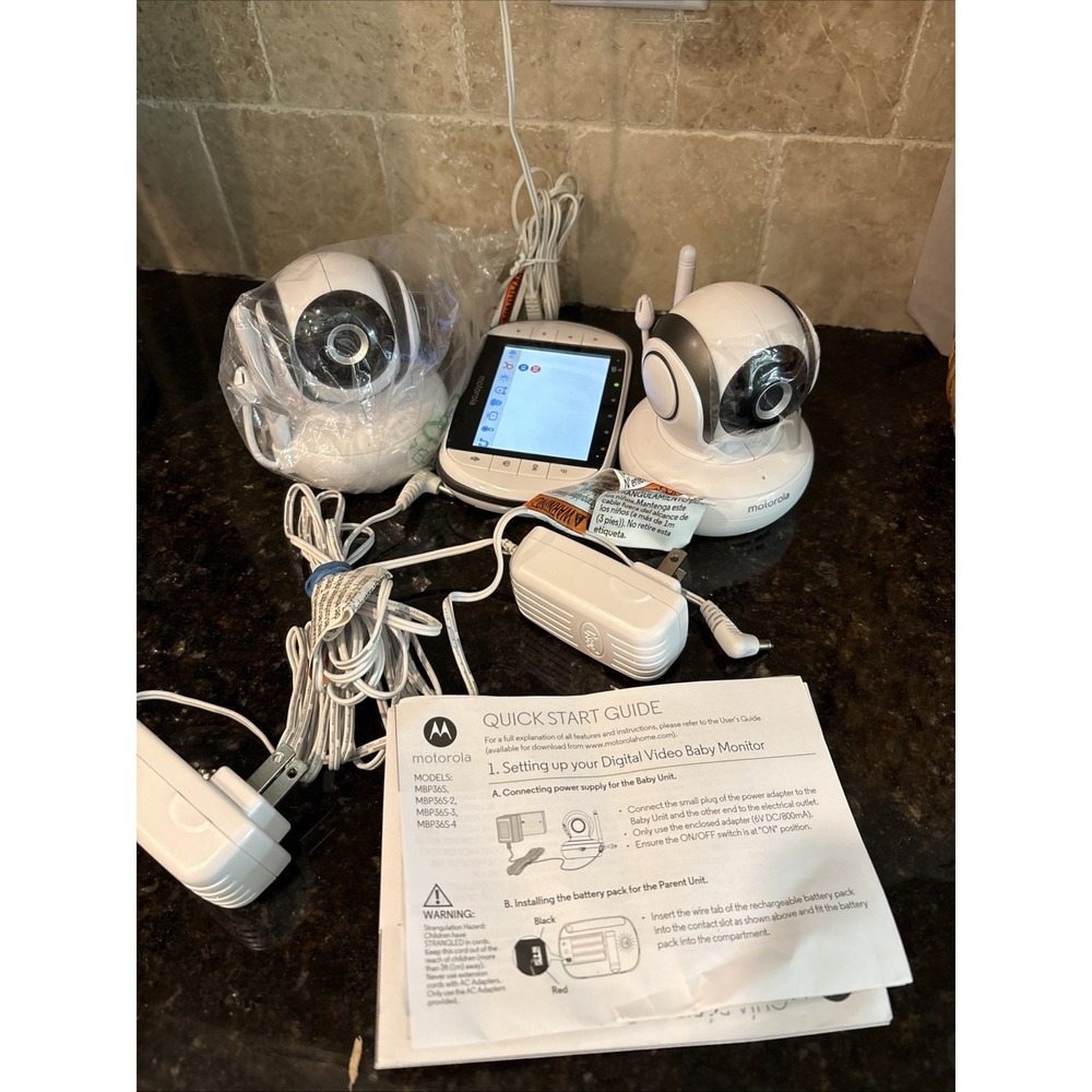 Motorola MBP36S Video Baby Monitor 2 Cameras Parent Unit Monitor Tested
